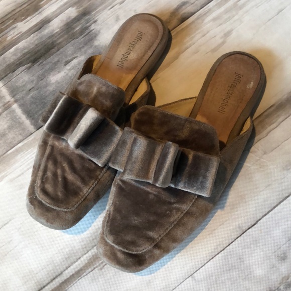 JEFFREY CAMPBELL VELVET MULES W/ BOW SIZE 9.5 - Picture 1 of 7